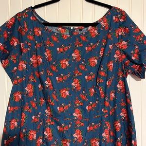 Eshakti Blue Dress with flowers Dress Size 2X